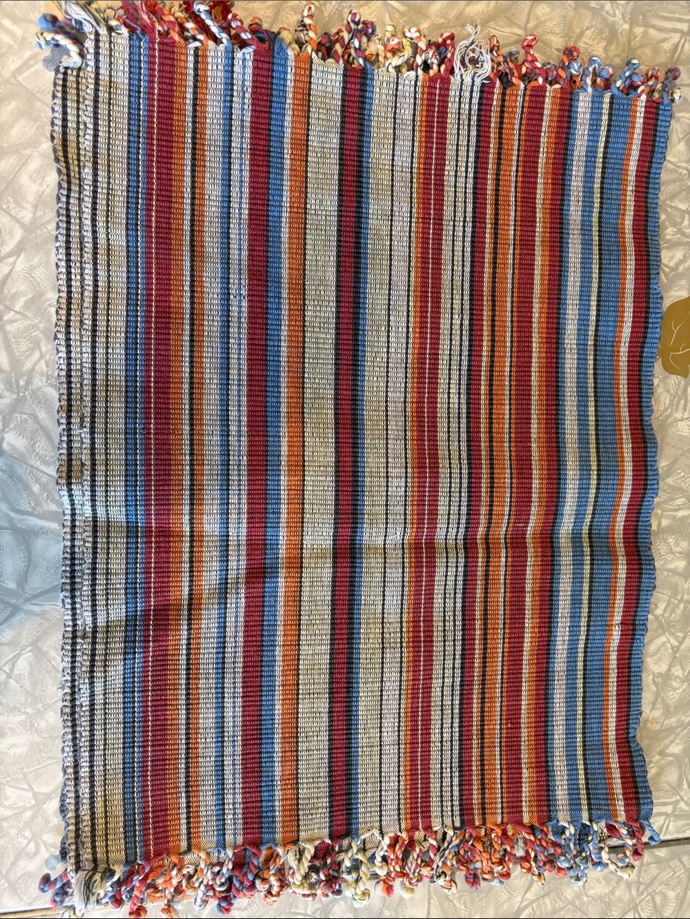 4 vintage Colorful Striped Woven place - Multicolor